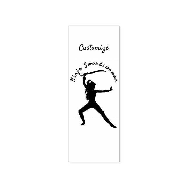 Carimbo De Borracha Ninja Swordswoman Silhouette Thunder_Cove (Impressão)