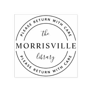 Carimbo De Borracha Nome da biblioteca personalizada Wooden Retorne co