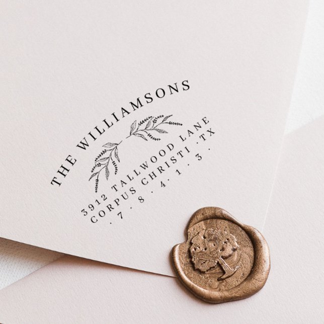 Carimbo De Borracha Nome da Família Botânica Clássica Endereço de Devo (Criador carregado)