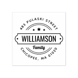 Carimbo De Borracha Nome da família Crachá Endereço de devolução Carim