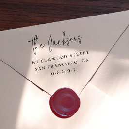 Carimbo De Borracha Nome da Família de Escrita Manual Elegante e Ender