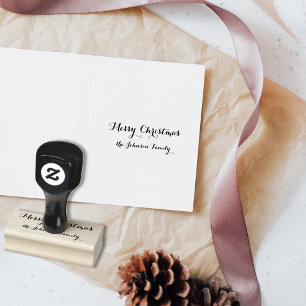 Carimbo De Borracha Nome da Família de Feliz Natal Personalizada