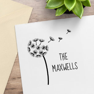 Carimbo De Borracha Nome da Família de Paraquedas Flores Dandelion