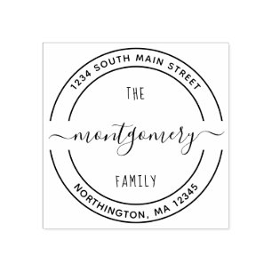 Carimbo De Borracha Nome da Família de Script 10 Endereço de Retorno P