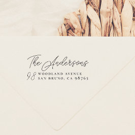 Carimbo De Borracha Nome da família de script e número da porta