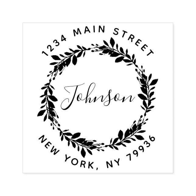 Carimbo De Borracha Nome da Família de Script Personalizado Arredondar (Impressão)