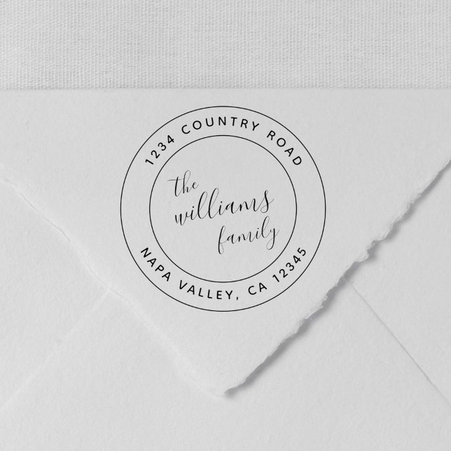 Carimbo De Borracha Nome da Família de Script Personalizado Endereço d (Criador carregado)