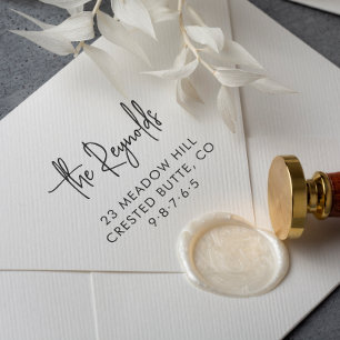 Carimbo De Borracha Nome da família e endereço residencial Endereço de