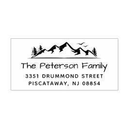 Carimbo De Borracha Nome da Família Elegante Serene Mountain