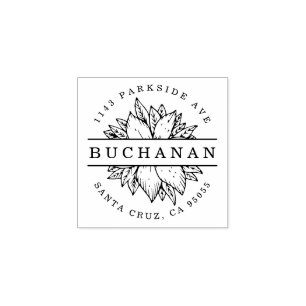 Carimbo De Borracha Nome da família Endereço de devolução circular Bot