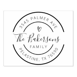 Carimbo De Borracha Nome da família Endereço de retorno Logotipo redon