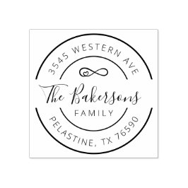 Carimbo De Borracha Nome da família Endereço de retorno Logotipo redon