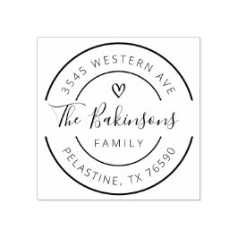 Carimbo De Borracha Nome da família Endereço de retorno Logotipo redon