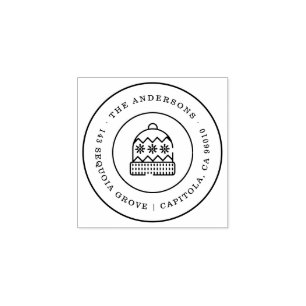 Carimbo De Borracha Nome da Família Hat no Natal