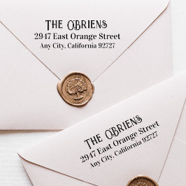 Carimbo De Borracha Nome da família irlandesa e endereço de devolução 