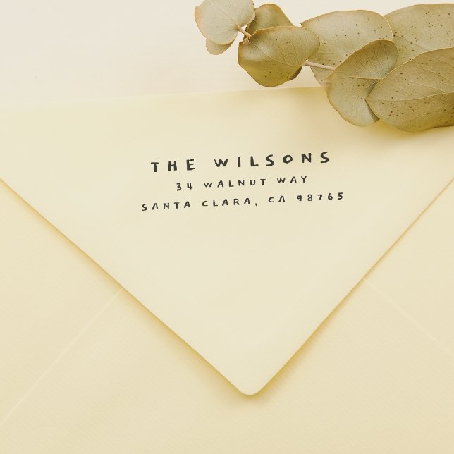 Carimbo De Borracha Nome da Família Manuscrito Retroativo e Endereço d (Rubber Stamp Mock-up)