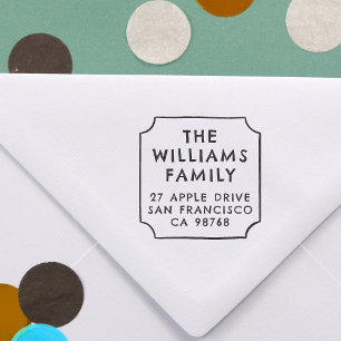 Carimbo De Borracha Nome da Família Moderna Endereço de Retorno do Qua