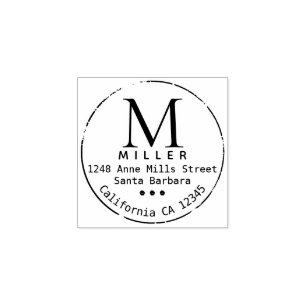 Carimbo De Borracha nome da família monograma endereço de retorno