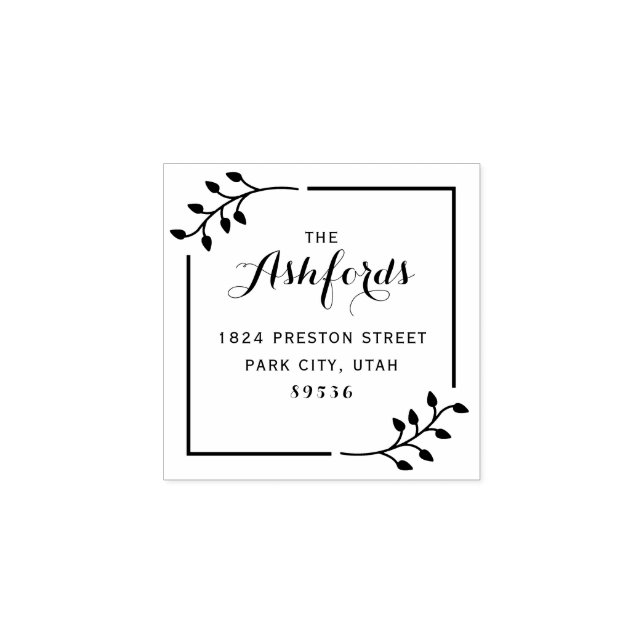 Carimbo De Borracha Nome da Família Personalizada Cantos da Pasta Ende (Impressão)