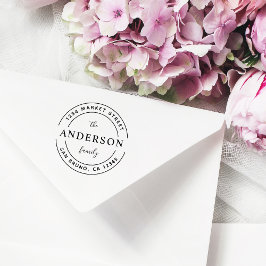 Carimbo De Borracha Nome da Família Personalizada | Endereço de devolu