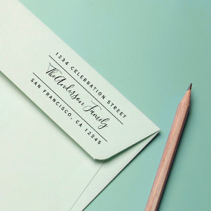 Carimbo De Borracha Nome da Família Personalizada   Endereço para devo