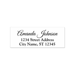 Carimbo De Borracha Nome da família personalizada Endereço RSVP Real