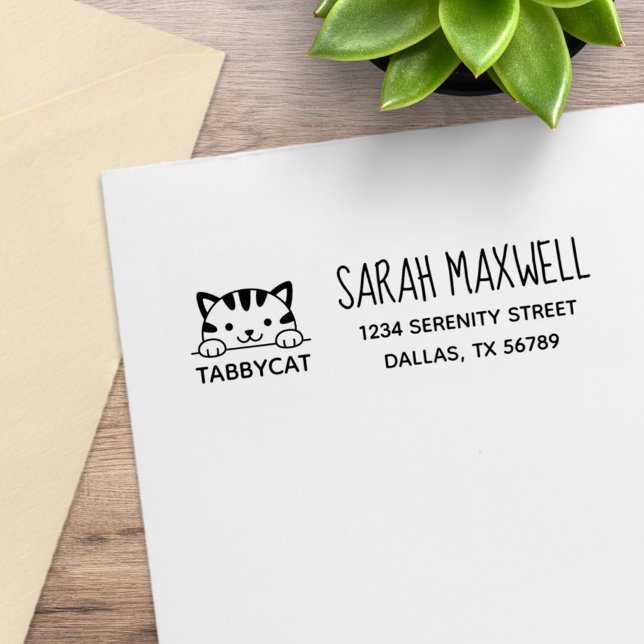 Carimbo De Borracha Nome da Pet Cat Tabby do Tabby (Criador carregado)