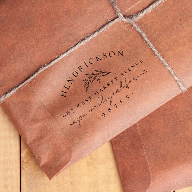 Carimbo De Borracha Nome da ramificação Botânica Clássica e Endereço d (Rubber Stamp Mock-up)