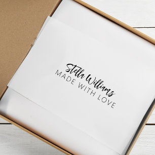 Carimbo De Borracha Nome de Caligrafia Moderna Feito Com Amor