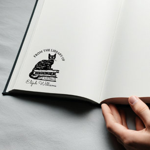 Carimbo De Borracha Nome de Caligrafia Personalizado, Livro de Gato da