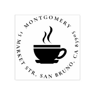 Carimbo De Borracha Nome de família feito sob encomenda do café   &