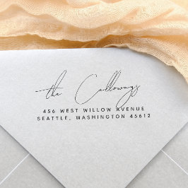 Carimbo De Borracha Nome de Manuscrito de Script e Endereço de Retorno