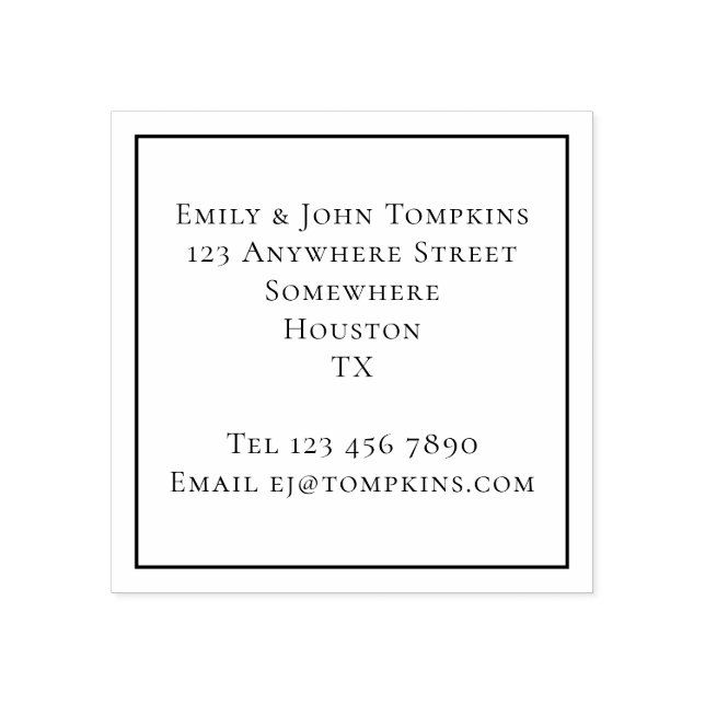 Carimbo De Borracha Nome de Retorno Simples e Praça de Endereços (Impressão)