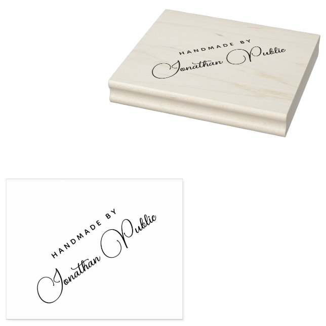 Carimbo De Borracha Nome de Script Manuscrito Modelo Personalizado (Carimbado)