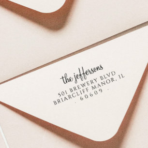 Carimbo De Borracha Nome de Script Personalizado Simples do Endereço d