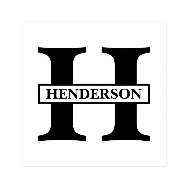 Carimbo De Borracha Nome do Monograma Simplesmente (Impressão)