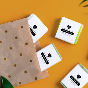 Carimbo De Borracha Nome do Produto de Coração Cortante Cortês em Scri