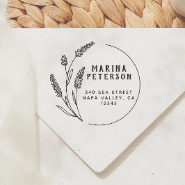 Carimbo De Borracha Nome do Quadro Botânico Elegante Sobrenome Endereç