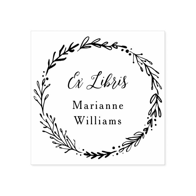 Carimbo De Borracha Nome do Script Ex Libris da Excursão Botânica Pers (Impressão)