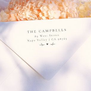 Carimbo De Borracha Nome e Endereço Botânico Simples Elegante