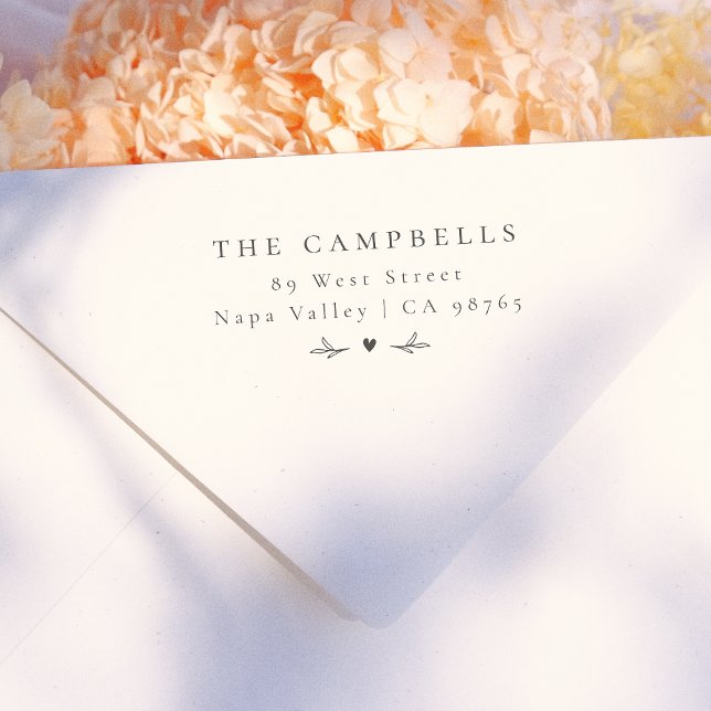 Carimbo De Borracha Nome e Endereço Botânico Simples Elegante (Stamp Mock-up)