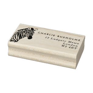 Carimbo De Borracha Nome e endereço da na moda Zebra