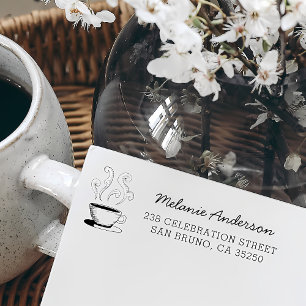 Carimbo De Borracha Nome e endereço de devolução da Taça de Café desen