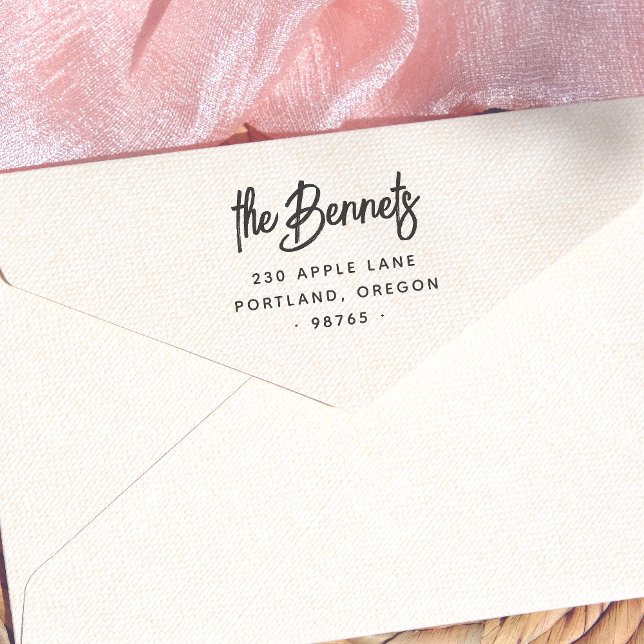 Carimbo De Borracha Nome e endereço de retorno da família Boho Calliog (Rubber Stamp Mock-up)