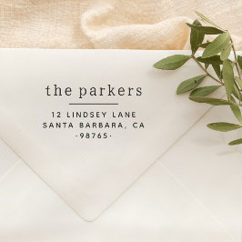 Carimbo De Borracha Nome e endereço de retorno da família de série sim