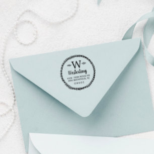 Carimbo De Borracha Nome e endereço do monograma da coroa russa de tri