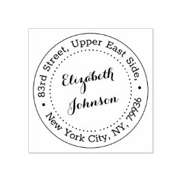 Carimbo De Borracha Nome Elegante Moderno Endereço de Retorno Personal