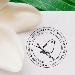 Carimbo De Borracha Nome & endereço do remetente redondos feitos sob