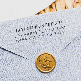 Carimbo De Borracha Nome Itálico Minimalista e Endereço de Retorno Sim