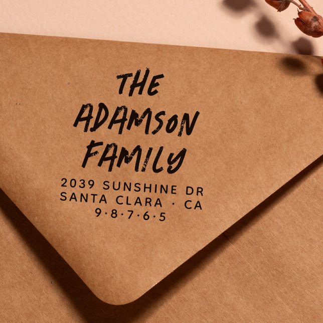 Carimbo De Borracha Nome Manuscrito de na moda Endereço de Retorno Mod (Criador carregado)